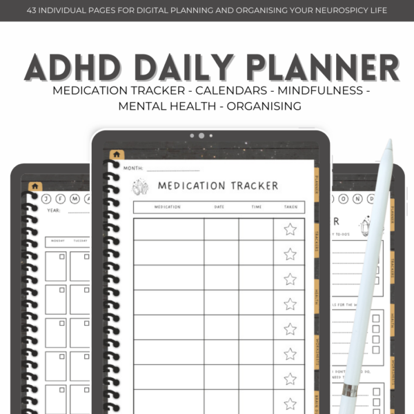 Celestial ADHD Digital Life Planner (43 Unique Pages)